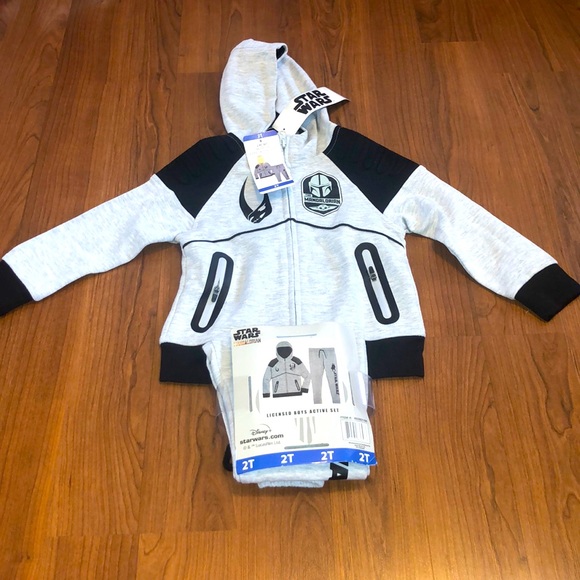 Disney Other - Disney Star Wars Mandalorian Zip Up Hoodie & Sweatpants 2 PC Set 2T NWT